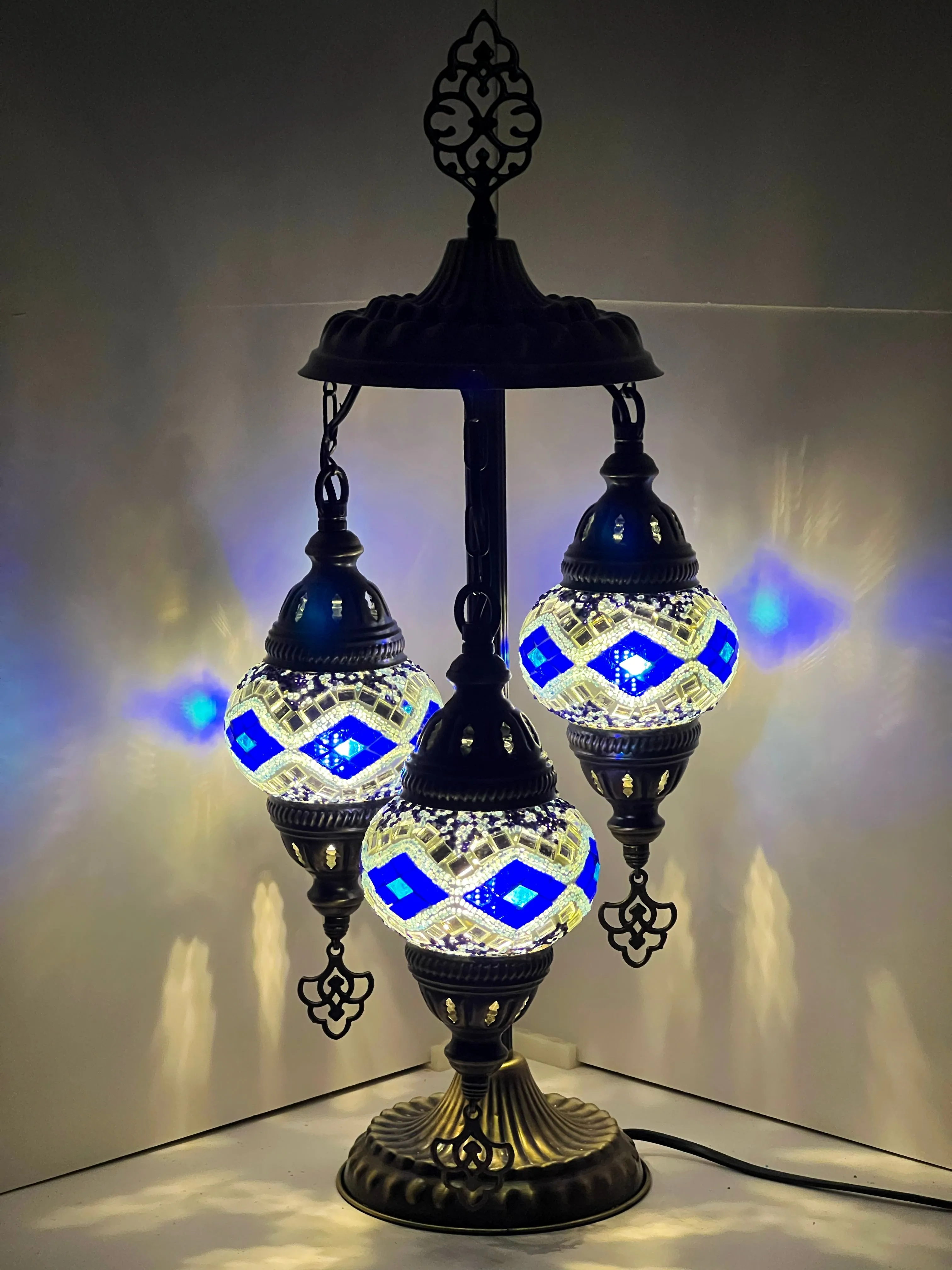 Helios Boho Handcrafted 3 Tiered Mosaic Table Lamp