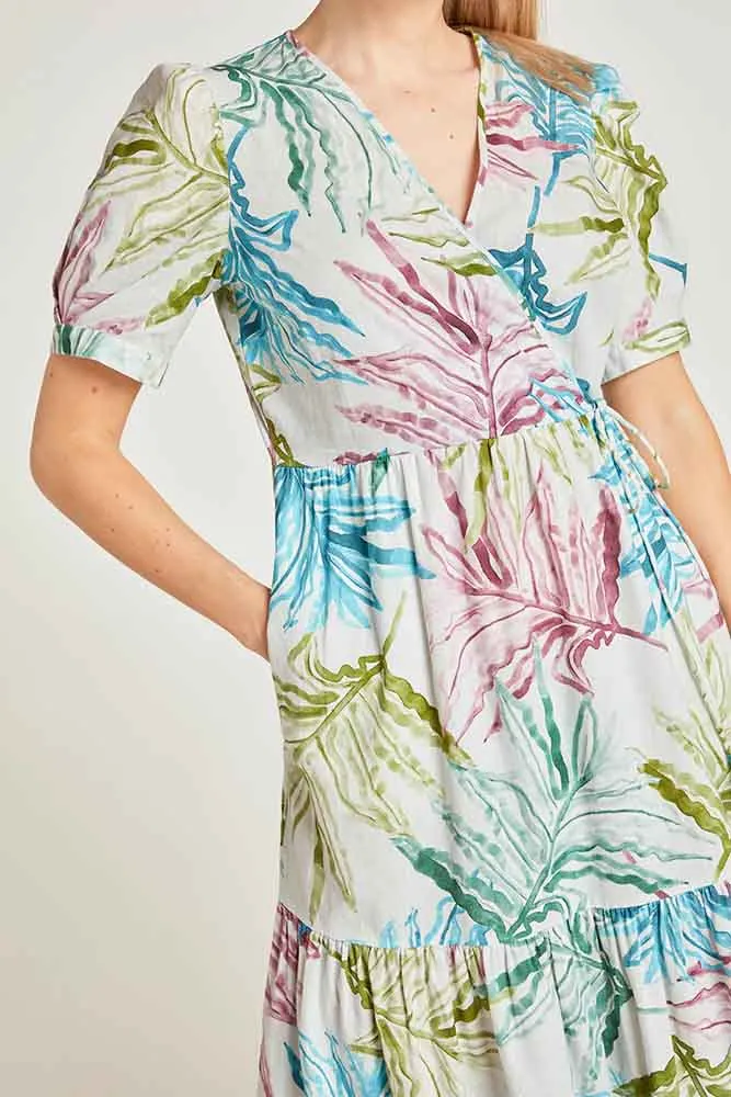 Hemp Watercolour Wrap Dress