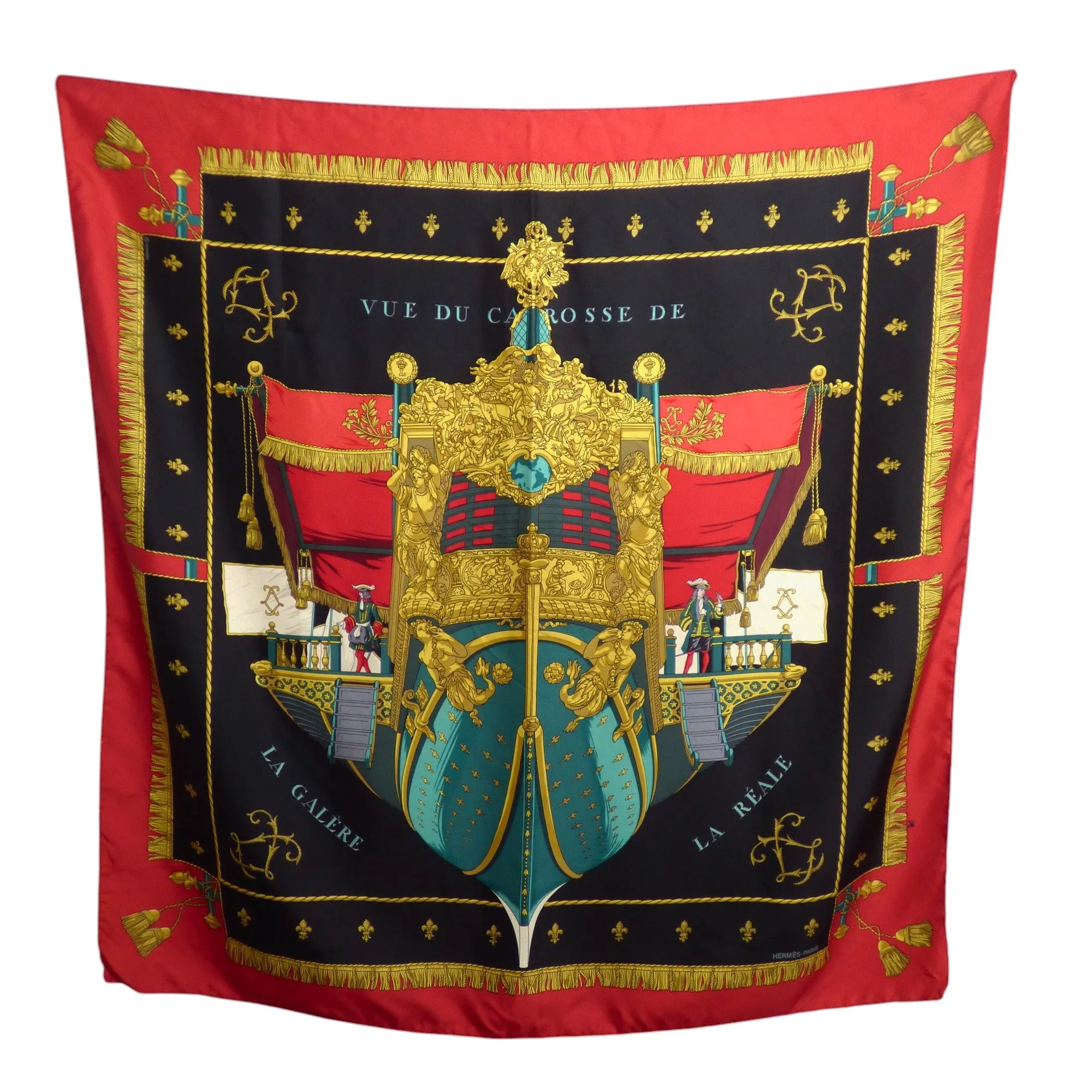 HERMES-"La Réale" Silk Twill Scarf AS IS