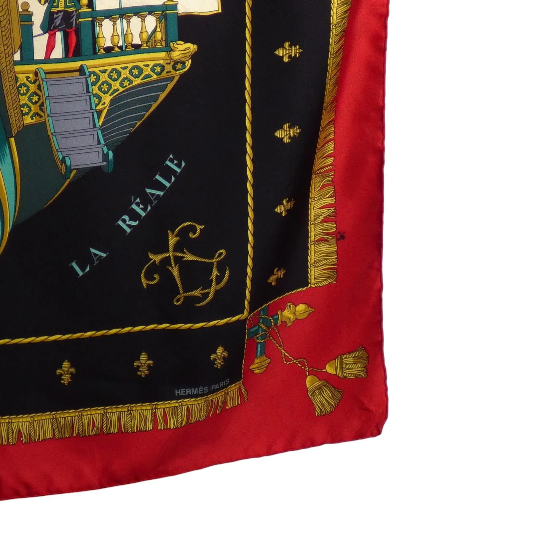 HERMES-"La Réale" Silk Twill Scarf AS IS