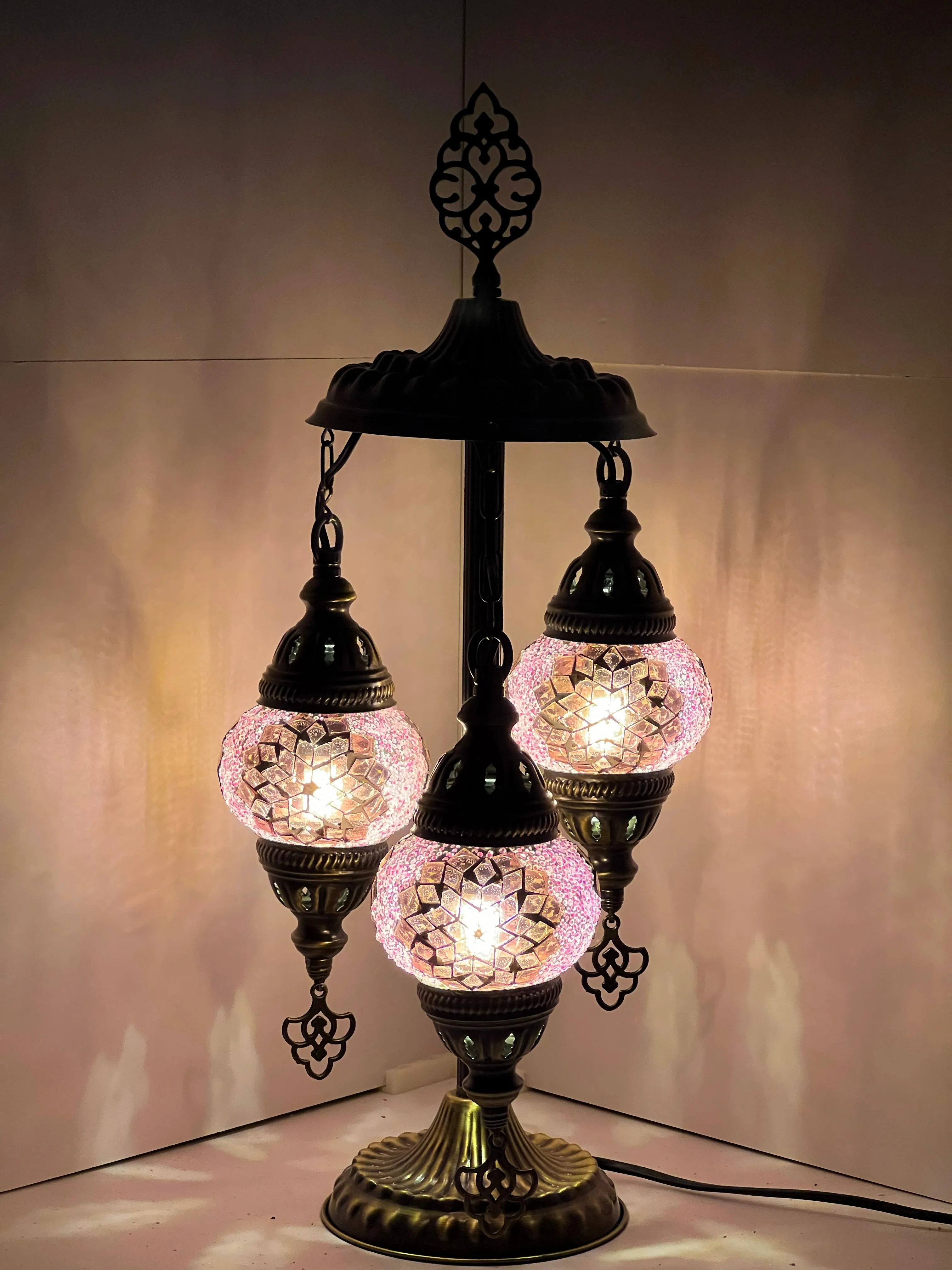 Hestia Boho Handcrafted 3 Tiered Mosaic Table Lamp