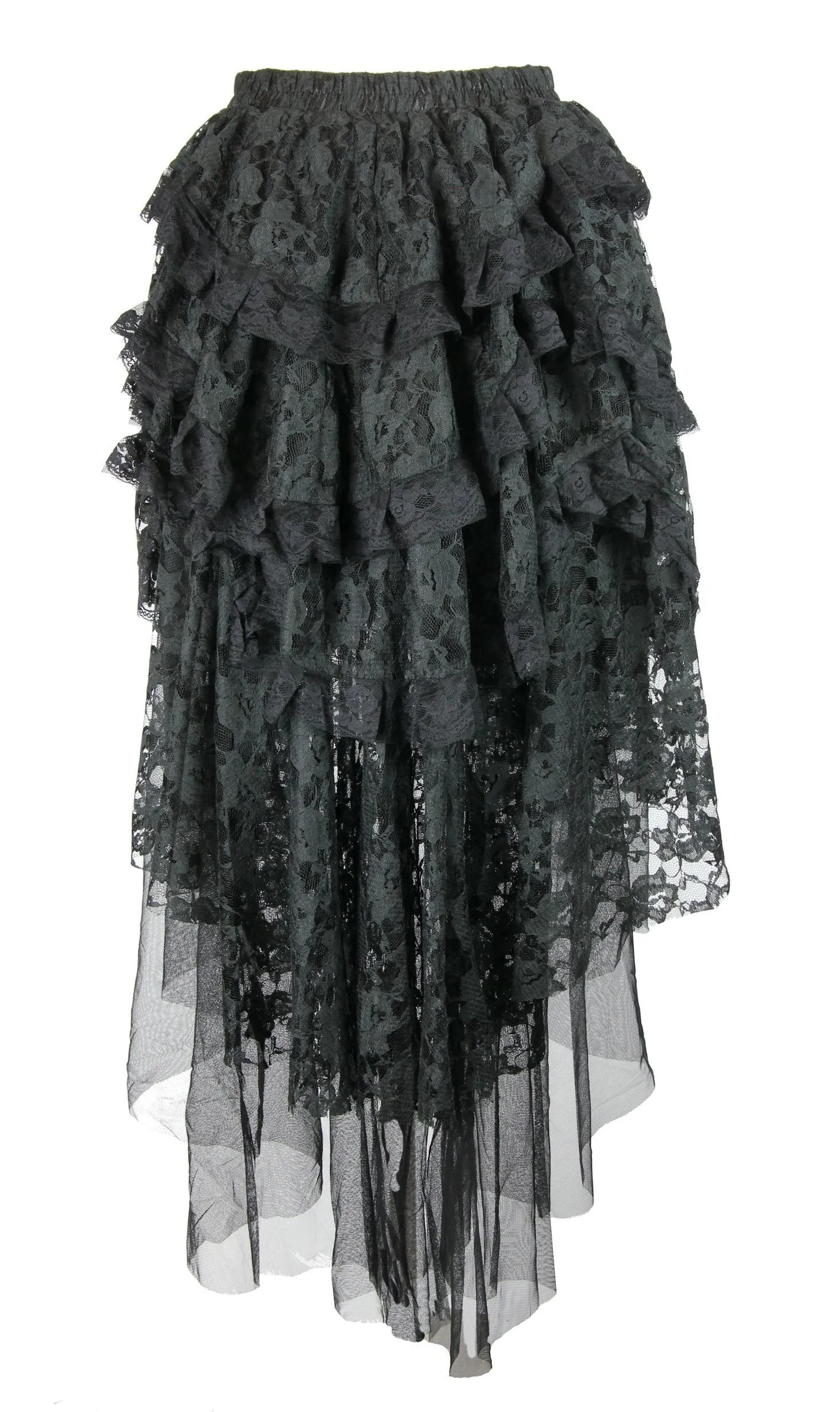 High Low Ruffled Layered Ophelie Skirt Steampunk Gypsy Boho Style