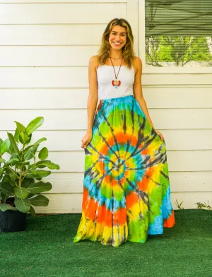 Hippie Beach Glow Hand Dyed Tiered Maxi Skirt