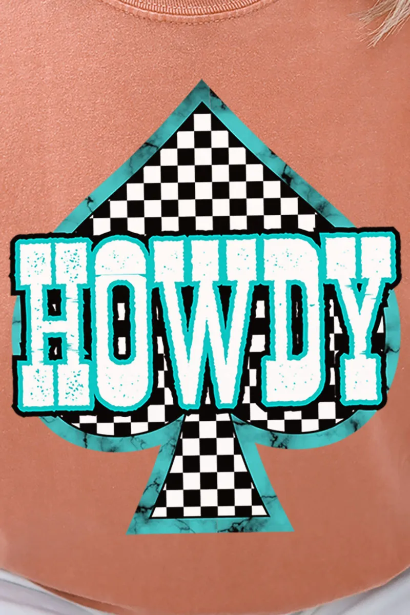 Howdy Checkered Spade Comfort Colors Adult Ring-Spun Cotton Tee