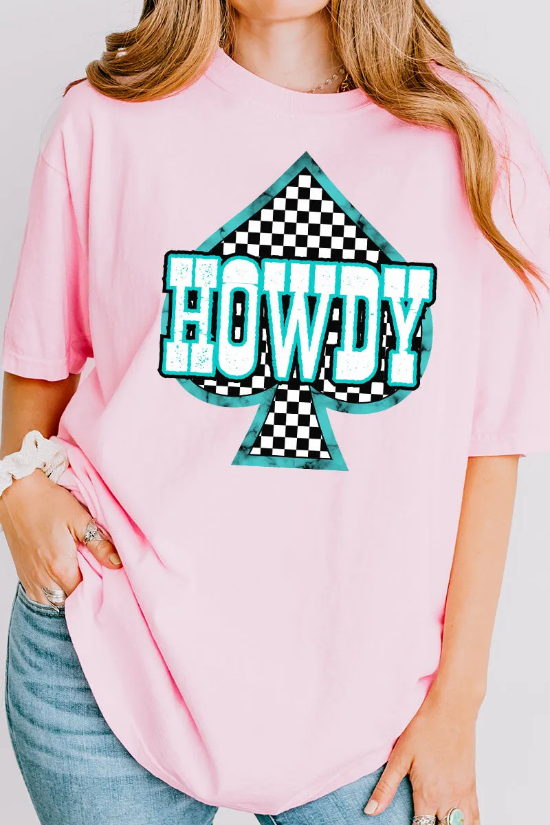 Howdy Checkered Spade Comfort Colors Adult Ring-Spun Cotton Tee