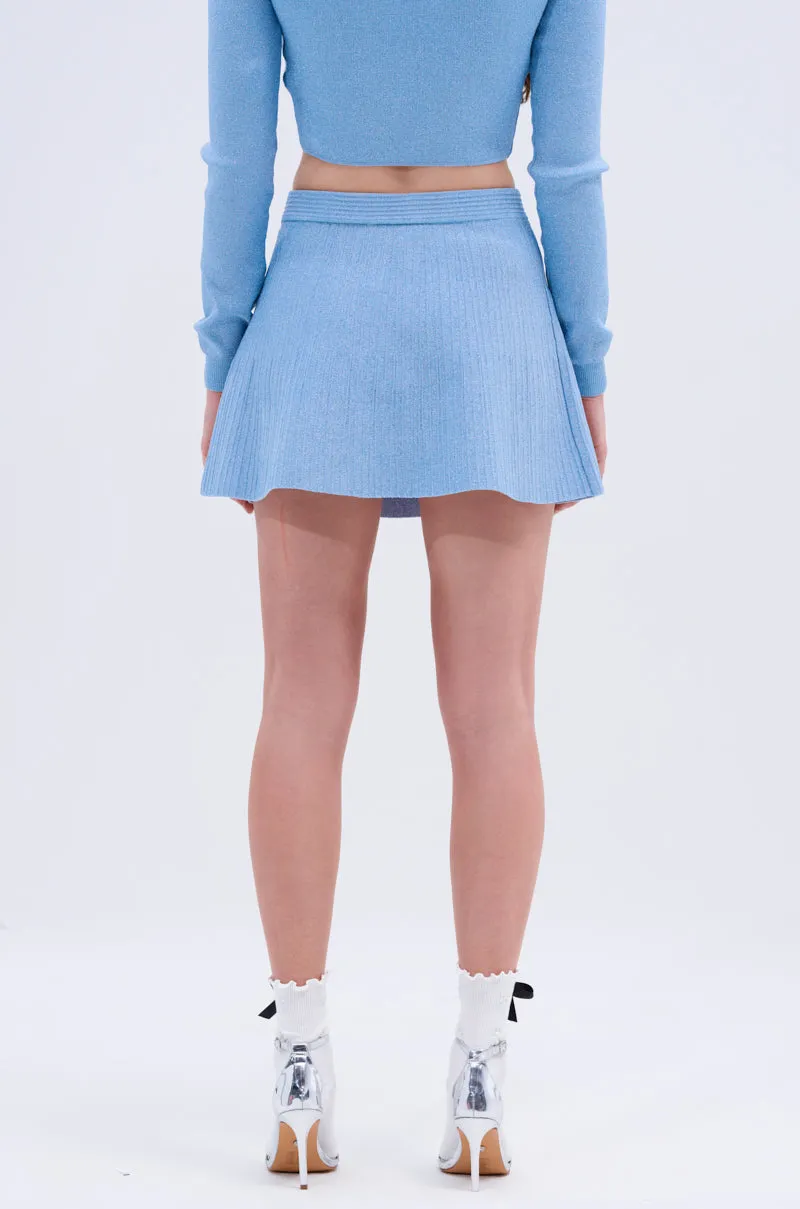 ICY BLUE SPARKLE MINI SKIRT