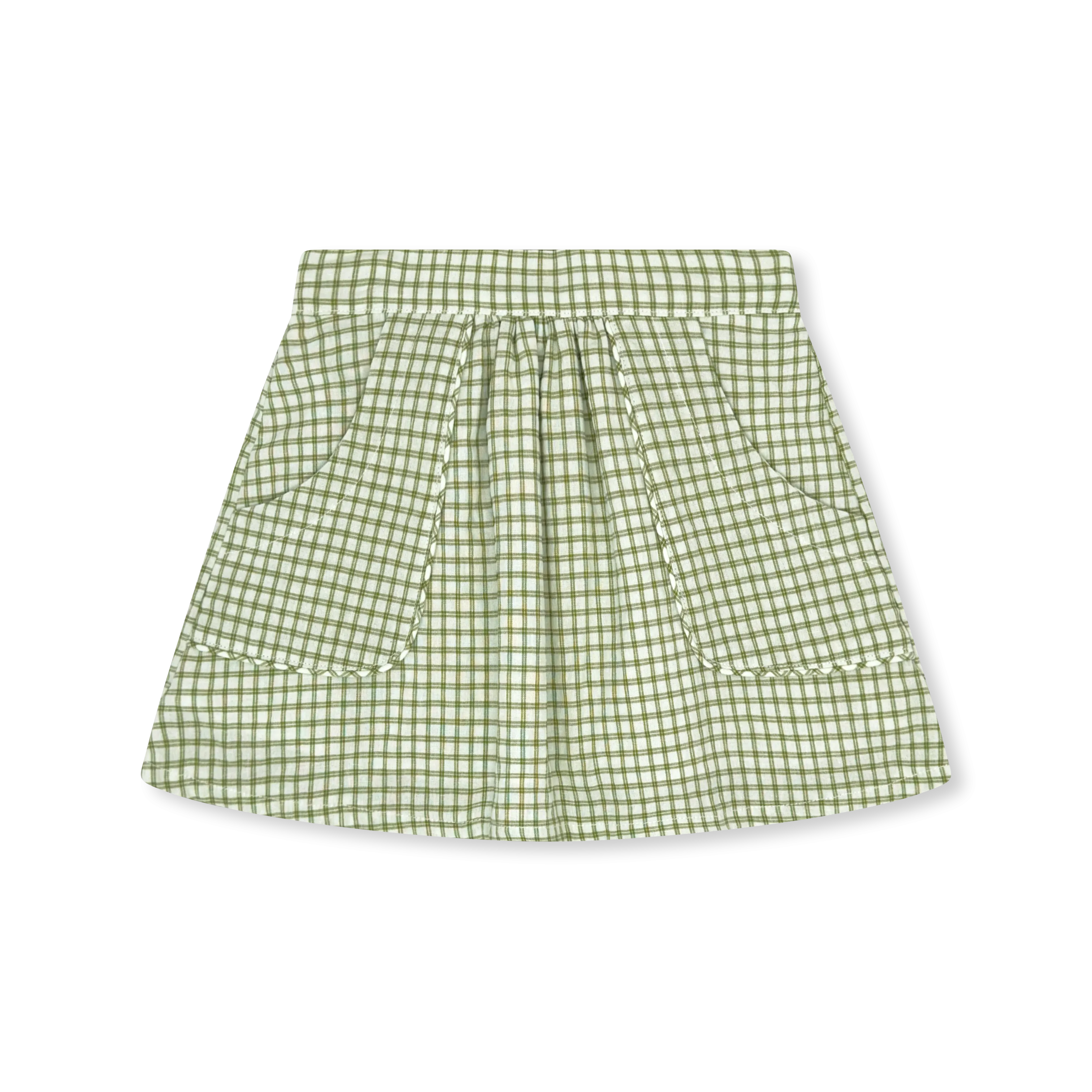 Isabella Skirt - Grove Park Green Windowpane