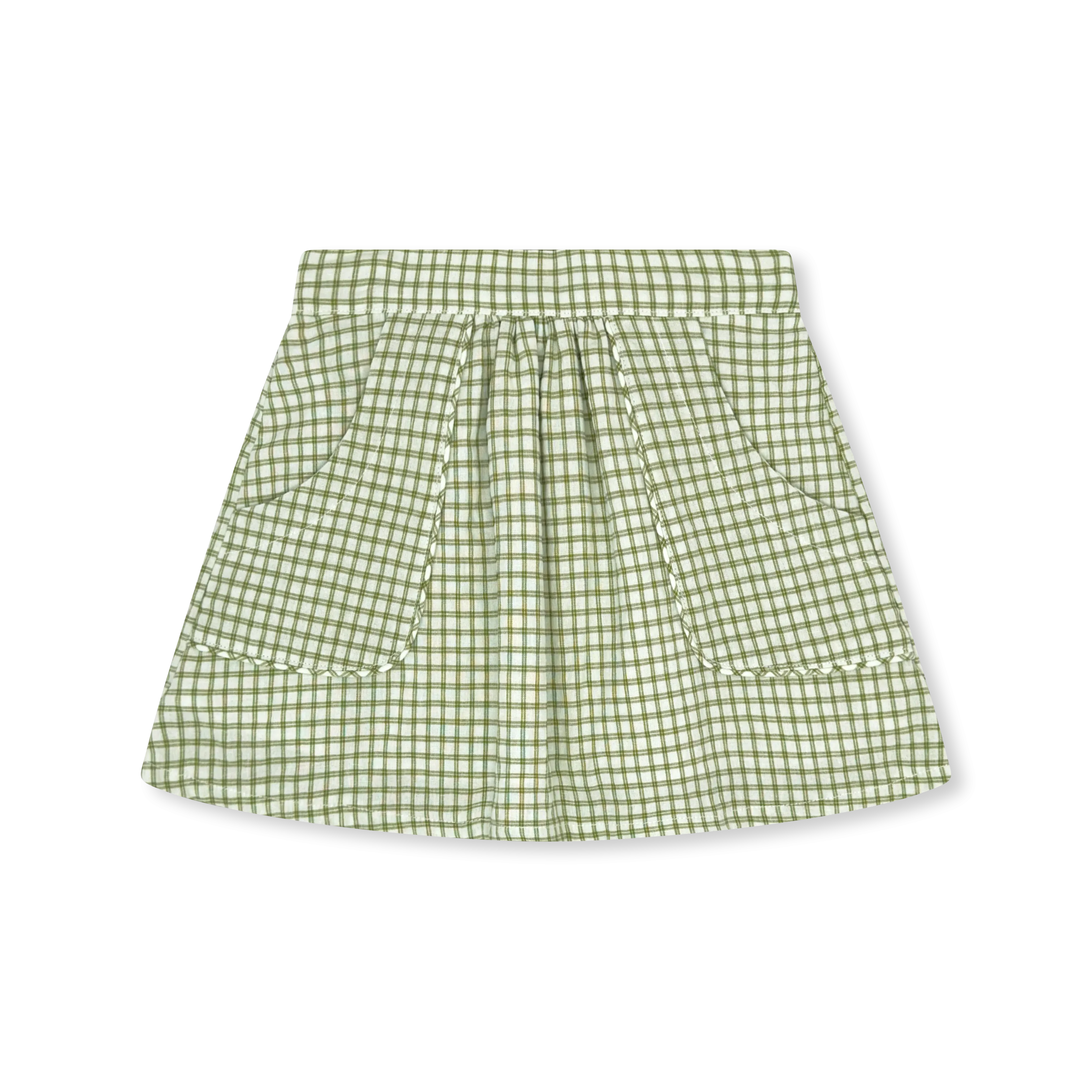 Isabella Skirt - Grove Park Green Windowpane