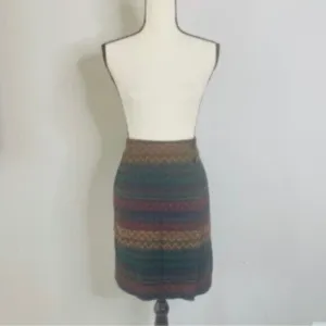 Issac Hazan 80s Vintage High Waisted Tribal Wrap Skirt