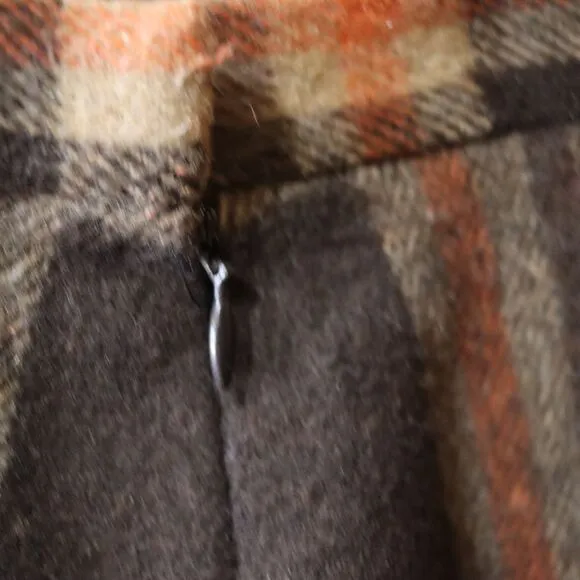 Jax Vintage Plaid Blanket Fringe Skirt Wool Blend Boho Hippie Academia Skirt 12