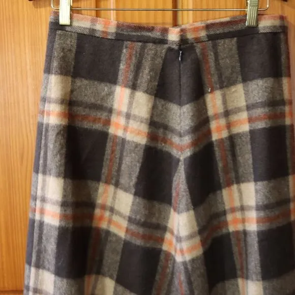 Jax Vintage Plaid Blanket Fringe Skirt Wool Blend Boho Hippie Academia Skirt 12