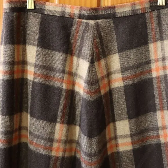 Jax Vintage Plaid Blanket Fringe Skirt Wool Blend Boho Hippie Academia Skirt 12