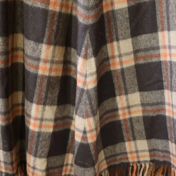 Jax Vintage Plaid Blanket Fringe Skirt Wool Blend Boho Hippie Academia Skirt 12