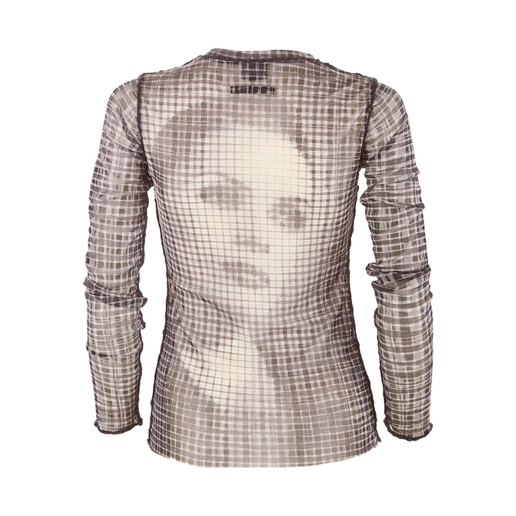 Jean Paul Gaultier Grey Plaid Face Mesh Shirt