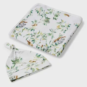 Jersey Wrap & Beanie Set - Eucalypt