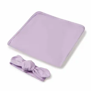 Jersey Wrap & Topknot Set - Lilac