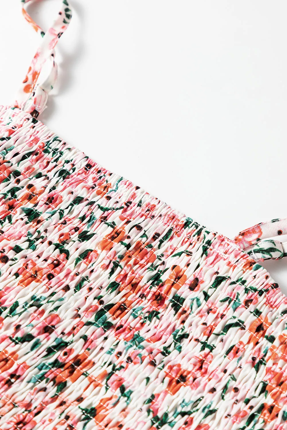 KaleaBoutique Boho Floral Smocked Ruffled Maxi Dress