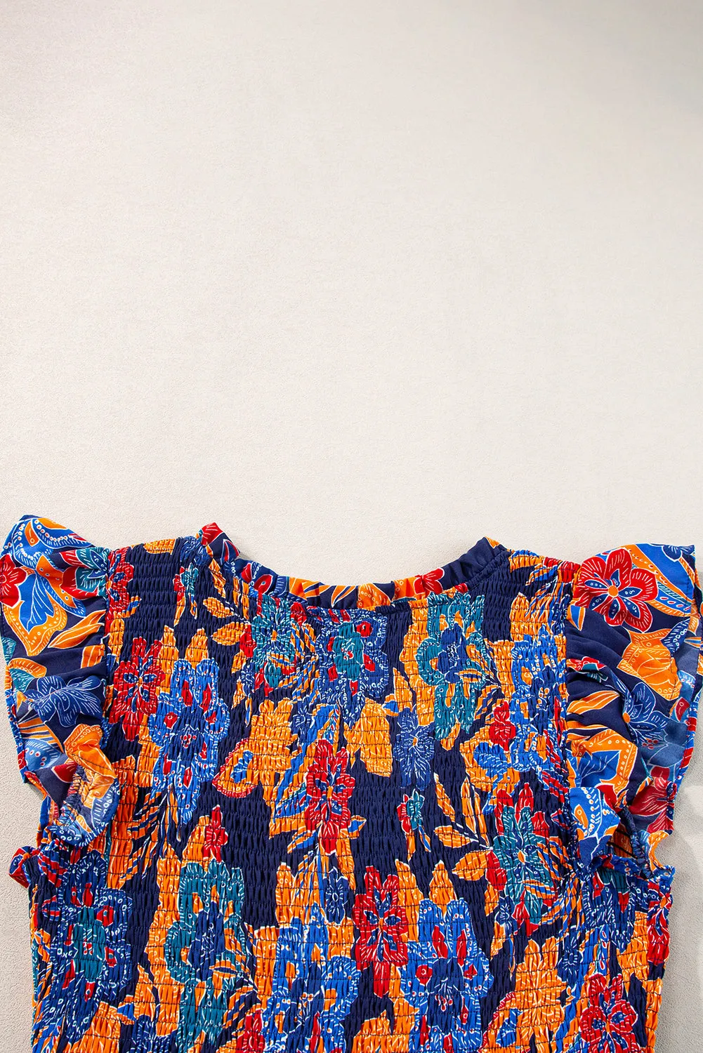 KaleaBoutique Boho Floral V Neck Ruffle Tiered Long Dress