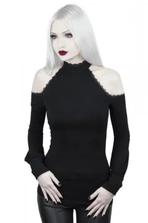Kassandra Cold Shoulder Top - Black -