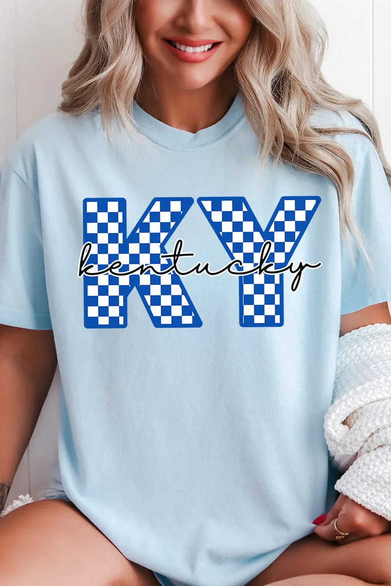 Kentucky Checkered Comfort Colors Adult Ring-Spun Cotton Tee