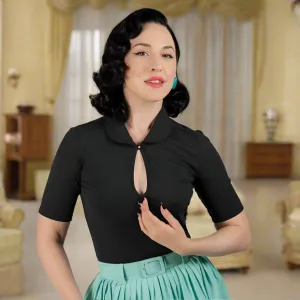 Keynote Vintage-Inspired Blouse with Peter Pan Collar