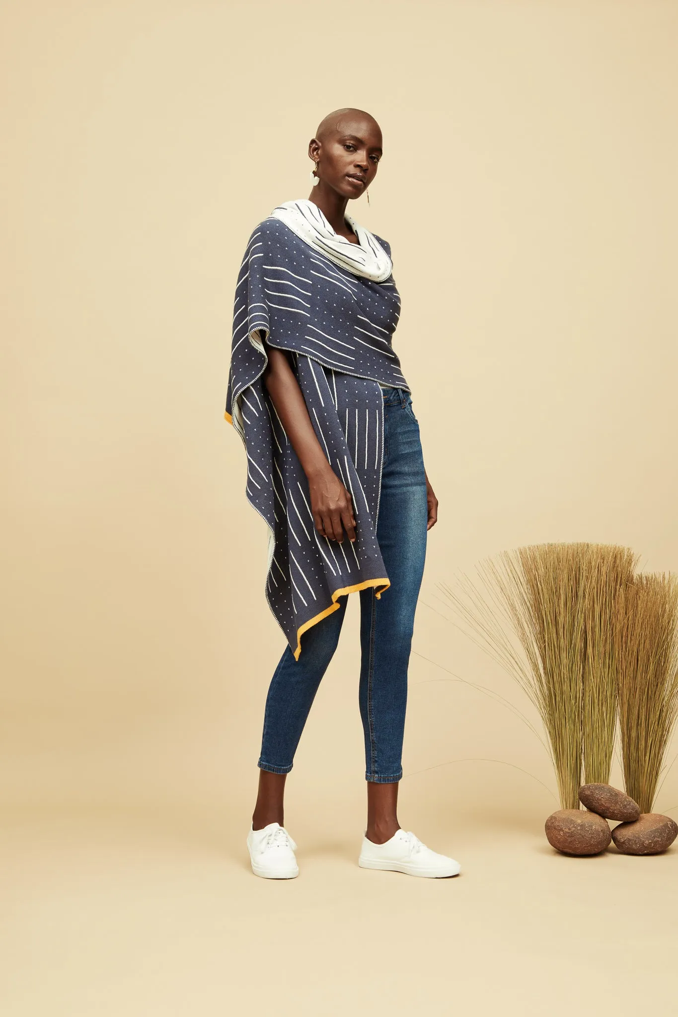 Kichana Wrap - Navy Linen