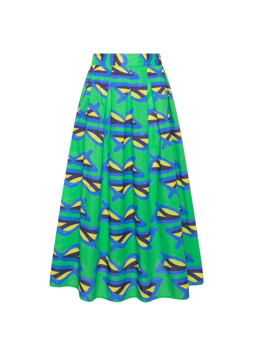 KYLIE GREEN SUNGLASS PRINT COTTON SKIRT