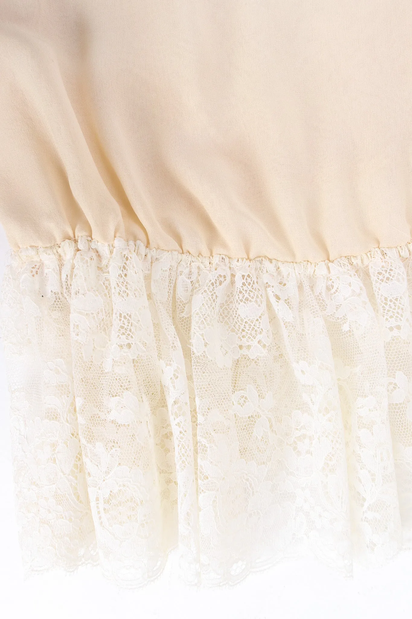 Lace Silk Blouse & Checker Skirt Set