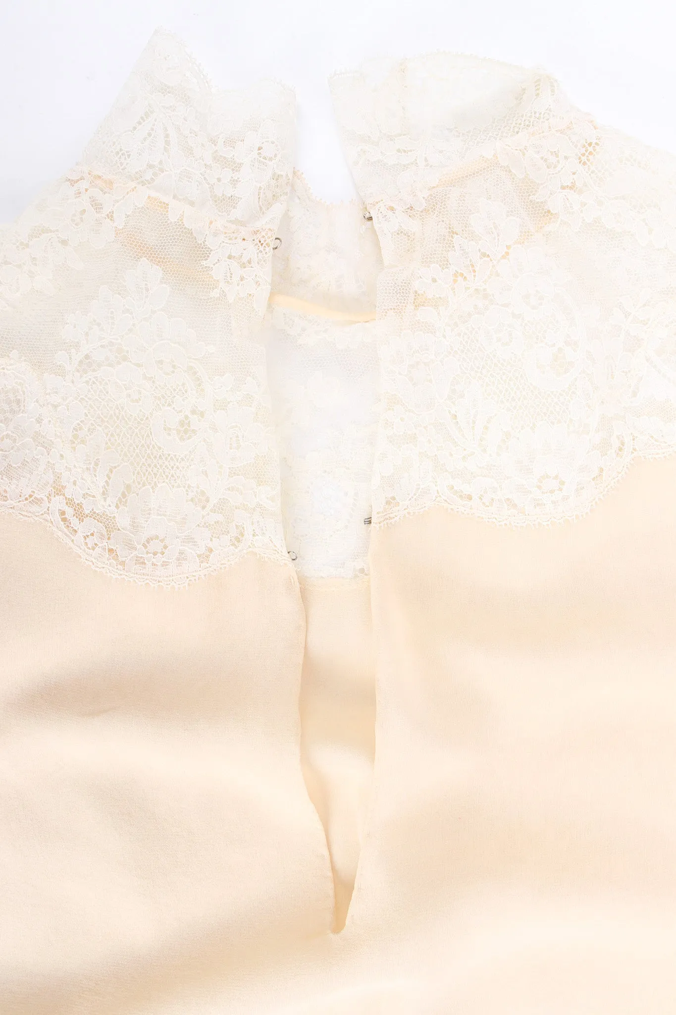 Lace Silk Blouse & Checker Skirt Set