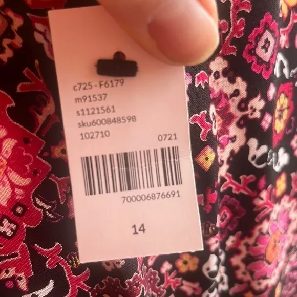 Lane Bryant Lace-Up Neck Boho Prairie Midi Dress plus size 14 floral pink NWT