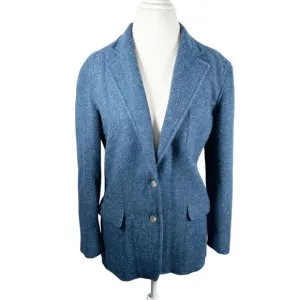 Lauren Ralph Lauren Womens Blue Wool Single-Breasted Blazer Jacket Size 6