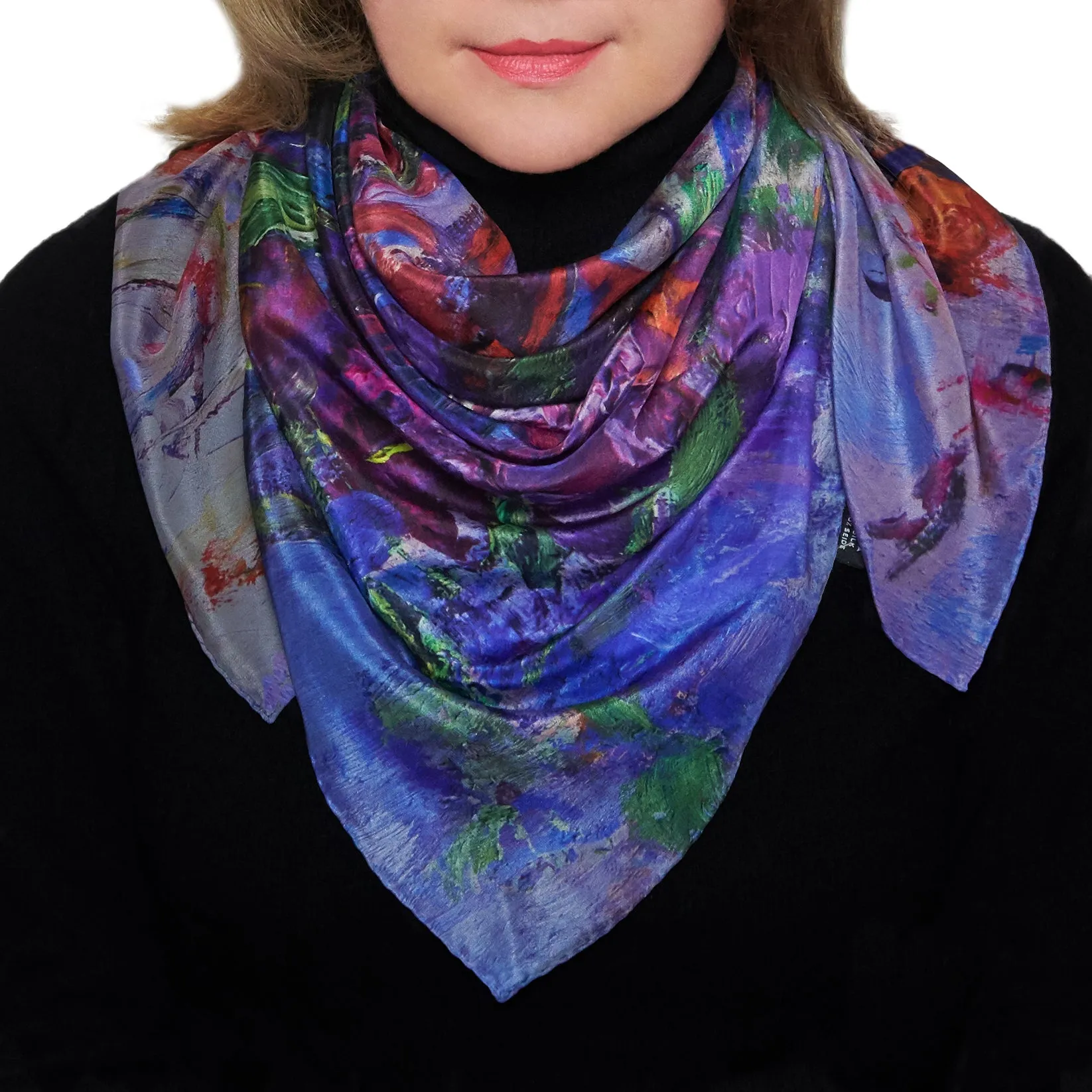 Lavender Dream, 35-inch Square Italian Silk Scarf