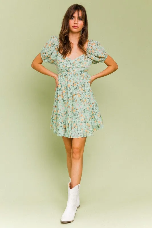 LE LIS Short Sleeve Tiered Dress