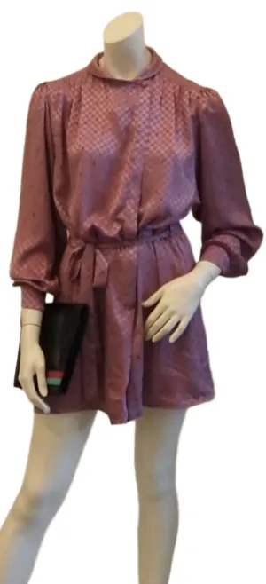 Leaves on Checkers Vintage Dress