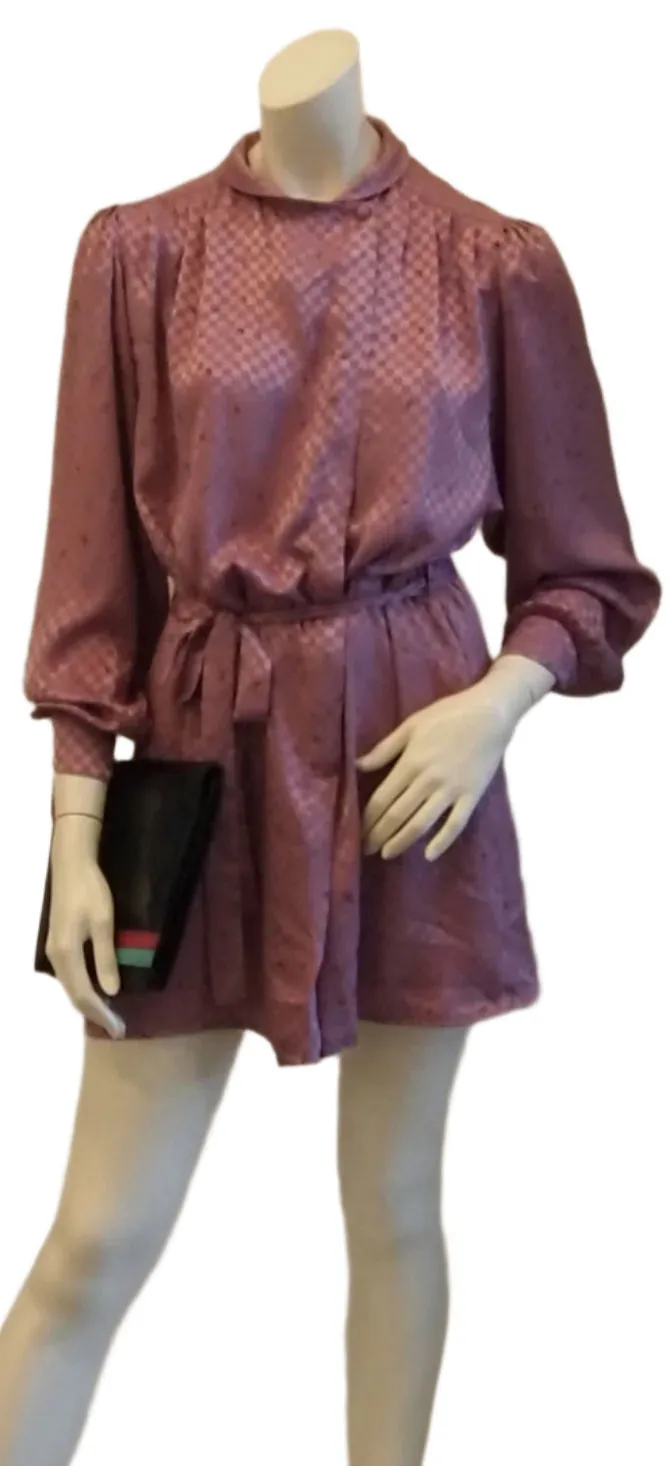 Leaves on Checkers Vintage Dress