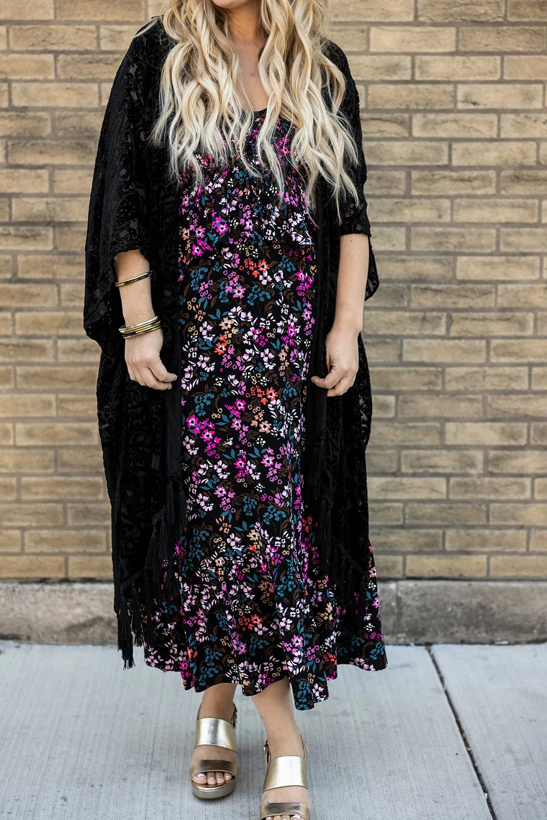 lehana maxi skirt in black floral