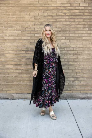 lehana maxi skirt in black floral