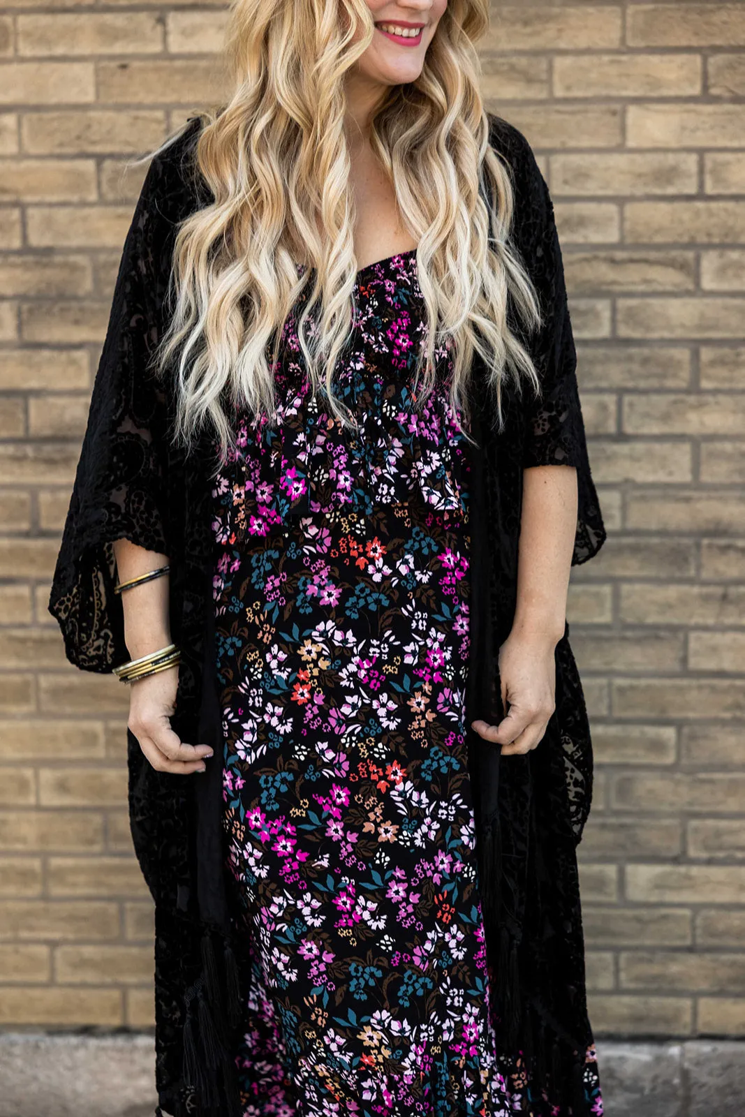 lehana maxi skirt in black floral