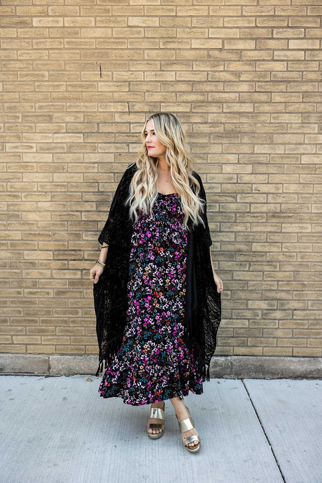 lehana maxi skirt in black floral