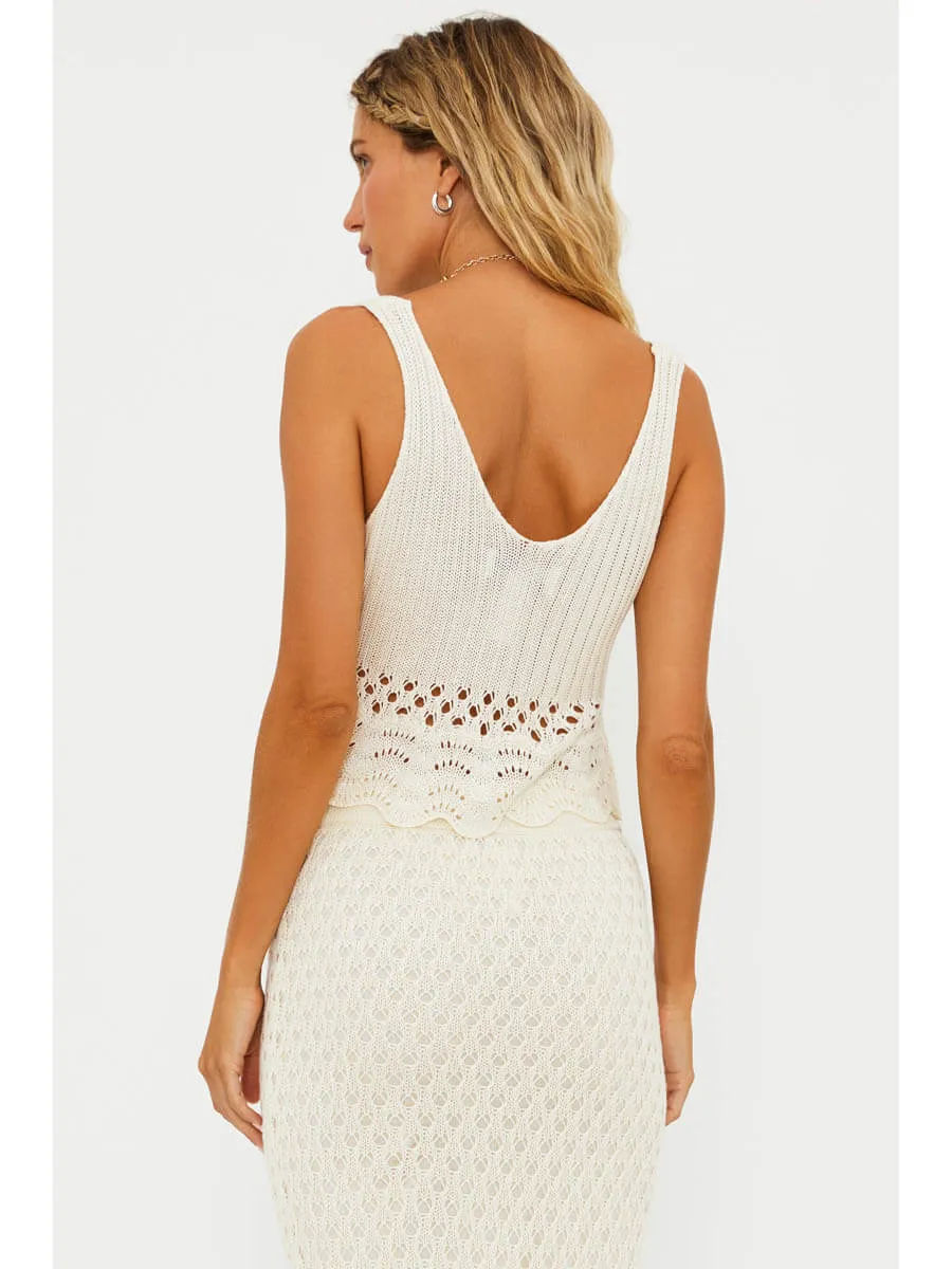 Leigh Top in Ivory