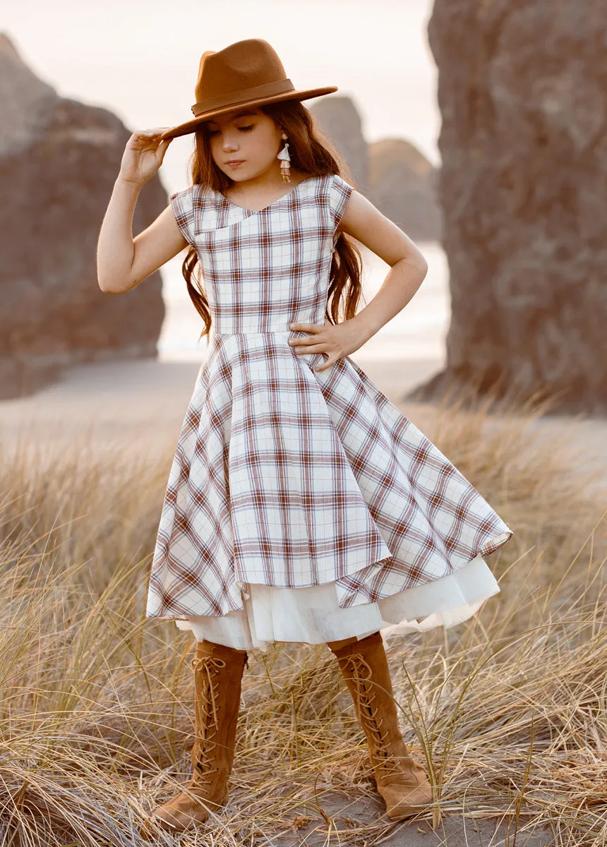 Lezah Dress in Cream Plaid