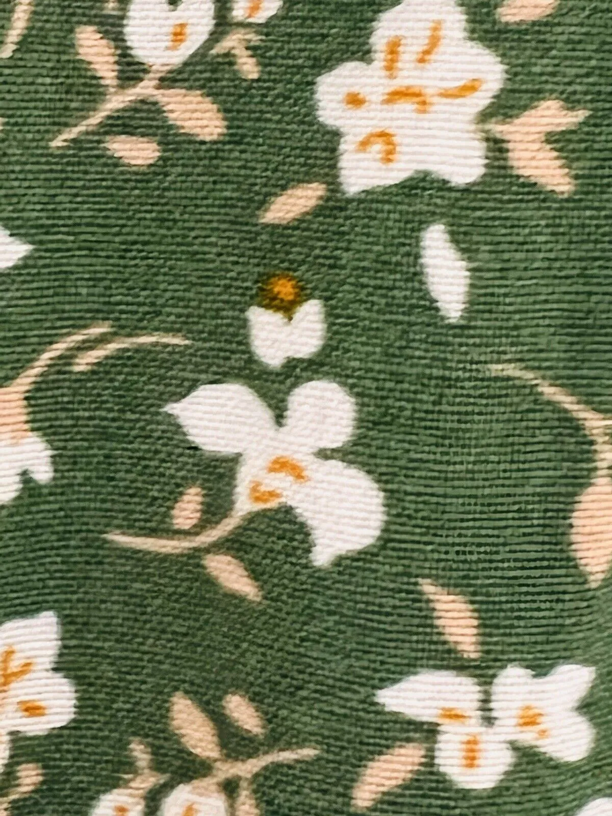 LIBERTY LOVE Green Smocked Dress Sz L Tiered Ditsy Flowers Balloon Sleeves Boho