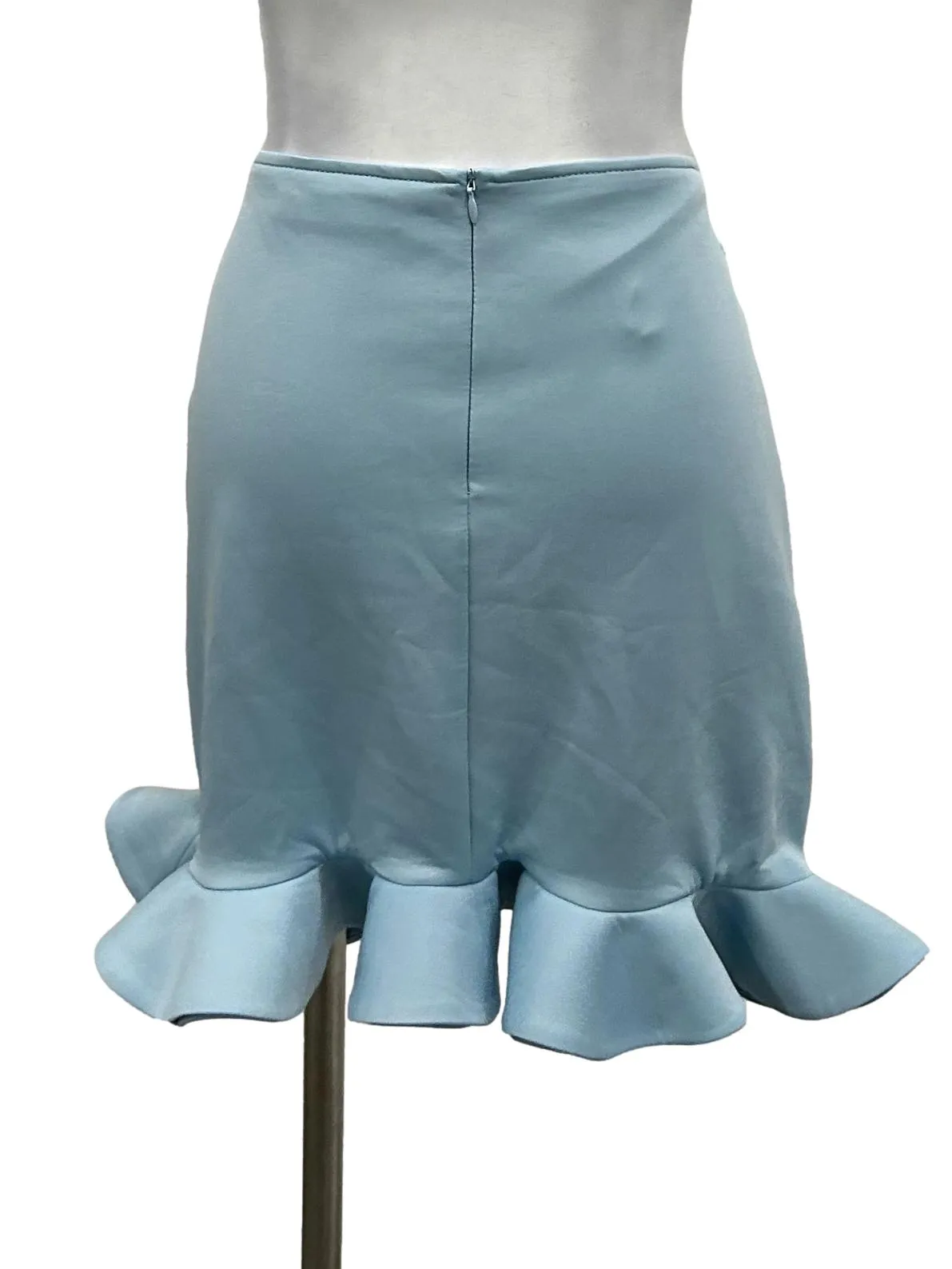 Light Blue Jersey Mini Mermaid Skirt