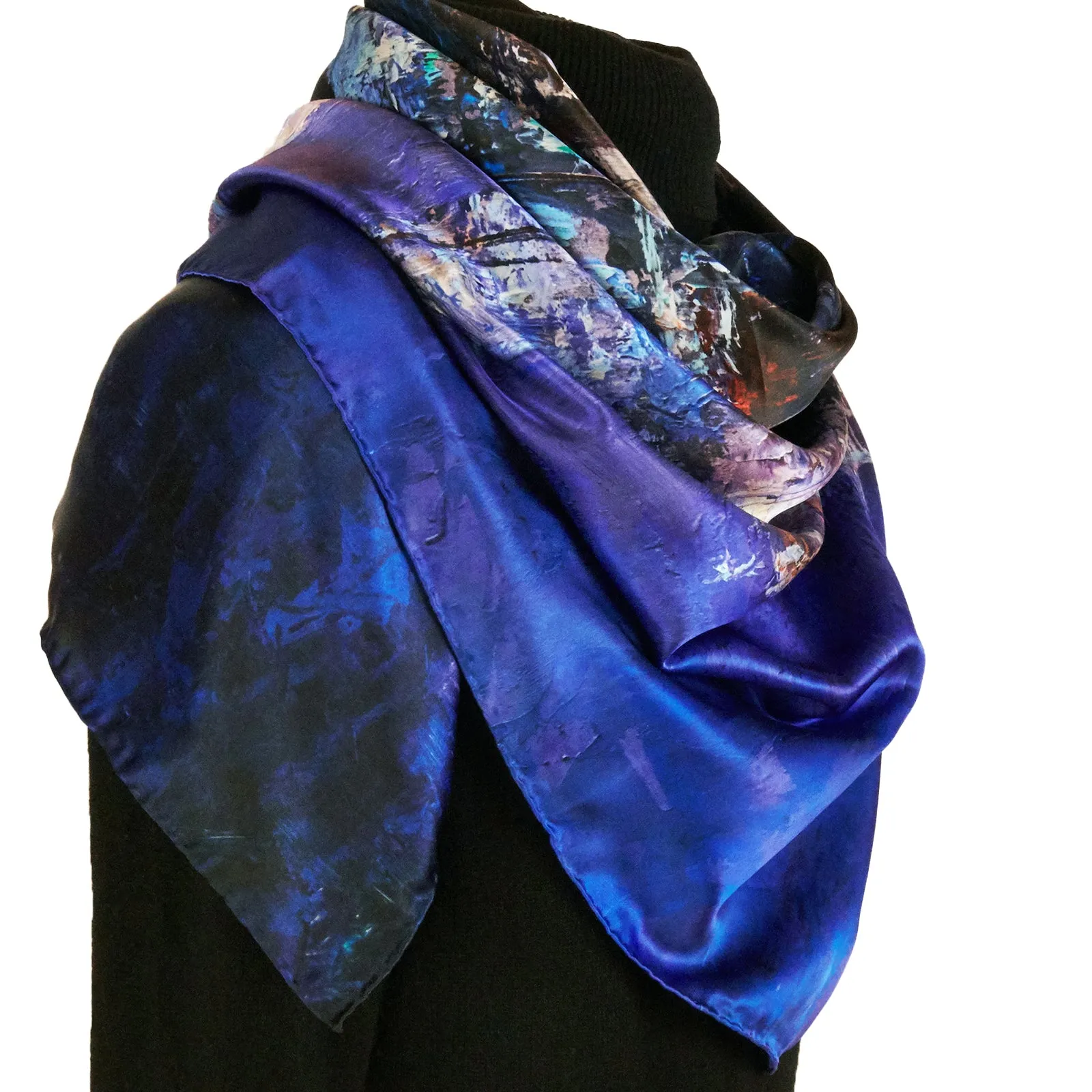 Lights of the City, 43-inch Square Italian Silk Scarf