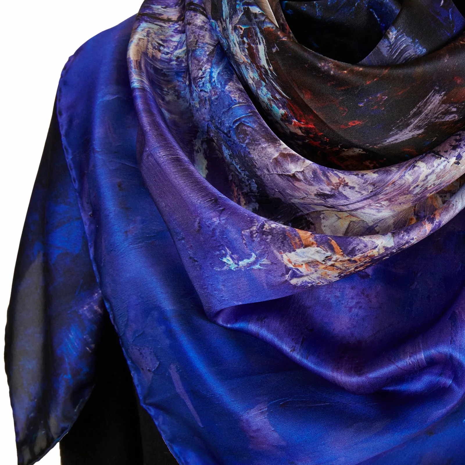 Lights of the City, 43-inch Square Italian Silk Scarf