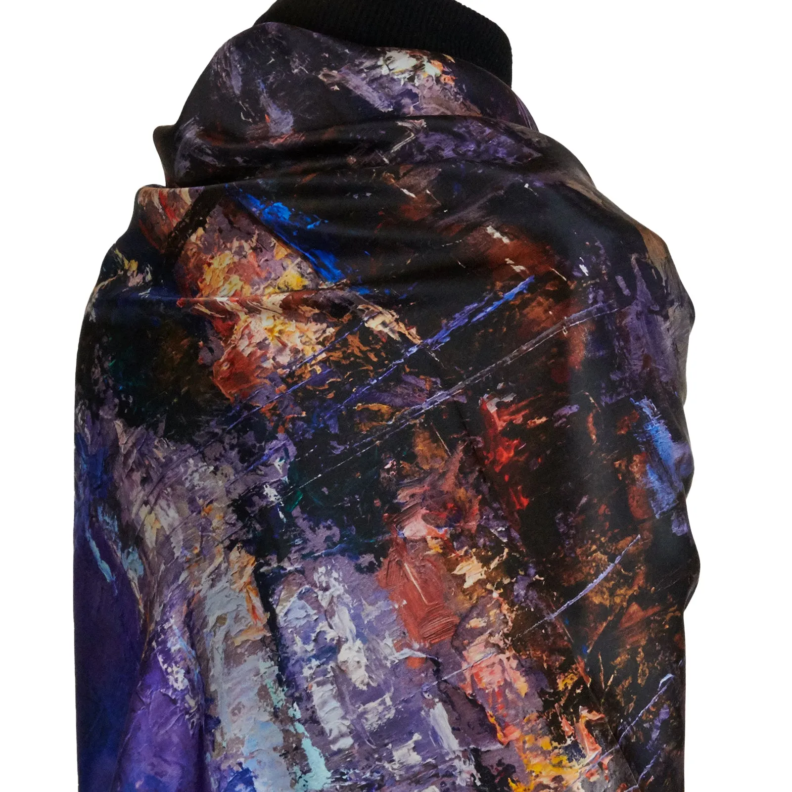 Lights of the City, 43-inch Square Italian Silk Scarf