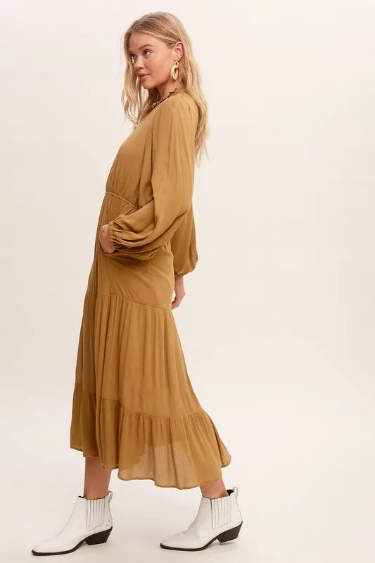 Listicle Feminine Boho Inspired Maxi Woven Dress