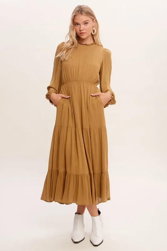 Listicle Feminine Boho Inspired Maxi Woven Dress