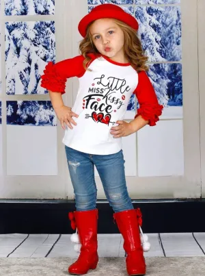 Little Miss Kissy Face Raglan Top