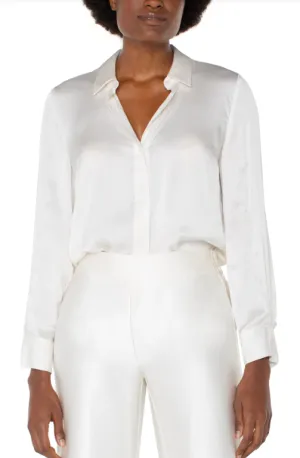 LM8H20VS1 - L/S Collared Button Down Blouse